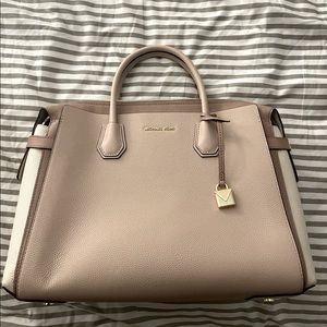 Mercer Large Tri-Color Pebbled Leather Satchel